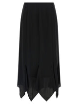 Valentino Garavani Black Silk Midi Skirt - Elegant & Timeless