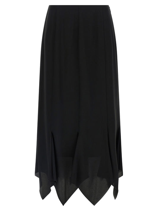 Valentino Garavani Black Silk Midi Skirt - Elegant & Timeless