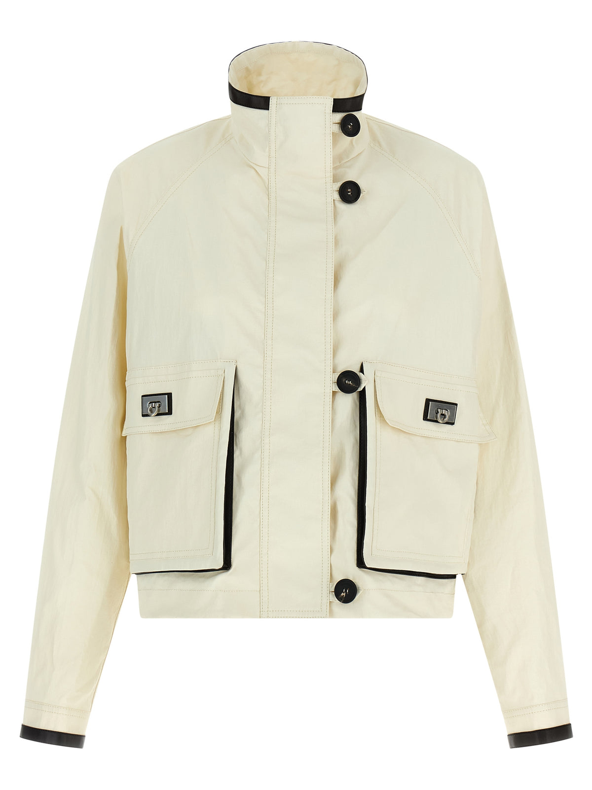 Ferragamo White Linen Full-Length Jacket