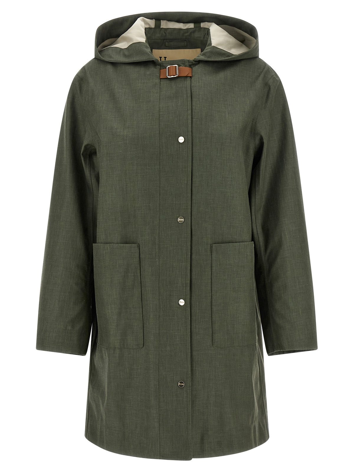 Manteau en lin bicolore Herno