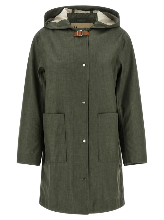 Manteau en lin bicolore Herno