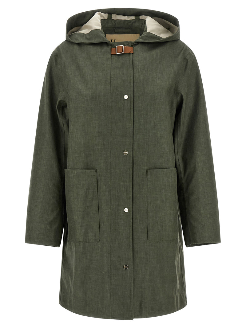 Manteau en lin bicolore Herno