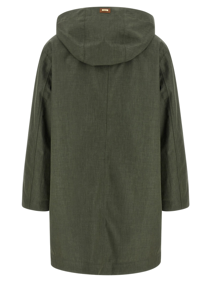 Manteau en lin bicolore Herno
