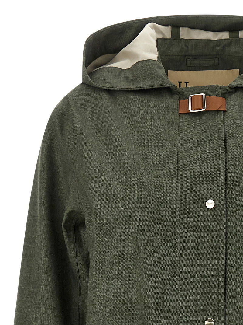 Manteau en lin bicolore Herno
