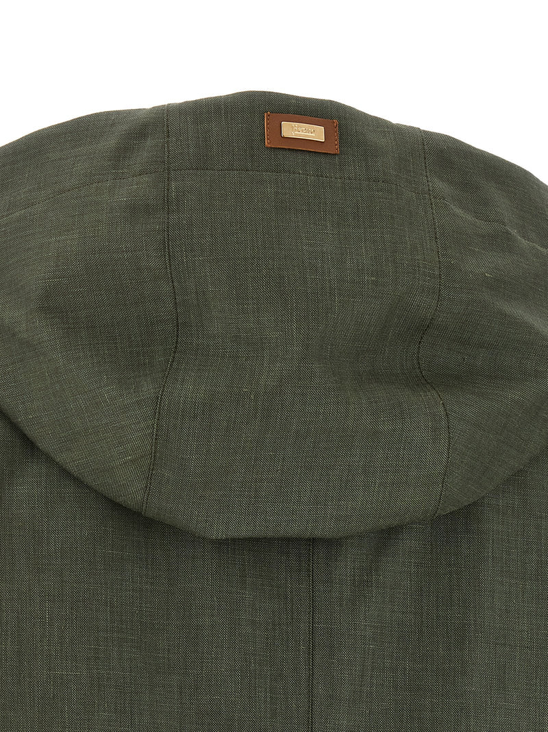 Manteau en lin bicolore Herno
