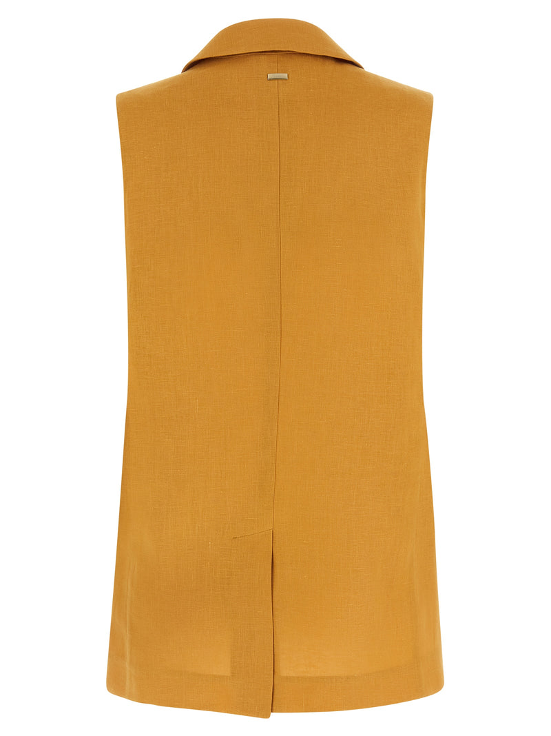 Veste sans manches bicolore en lin Herno