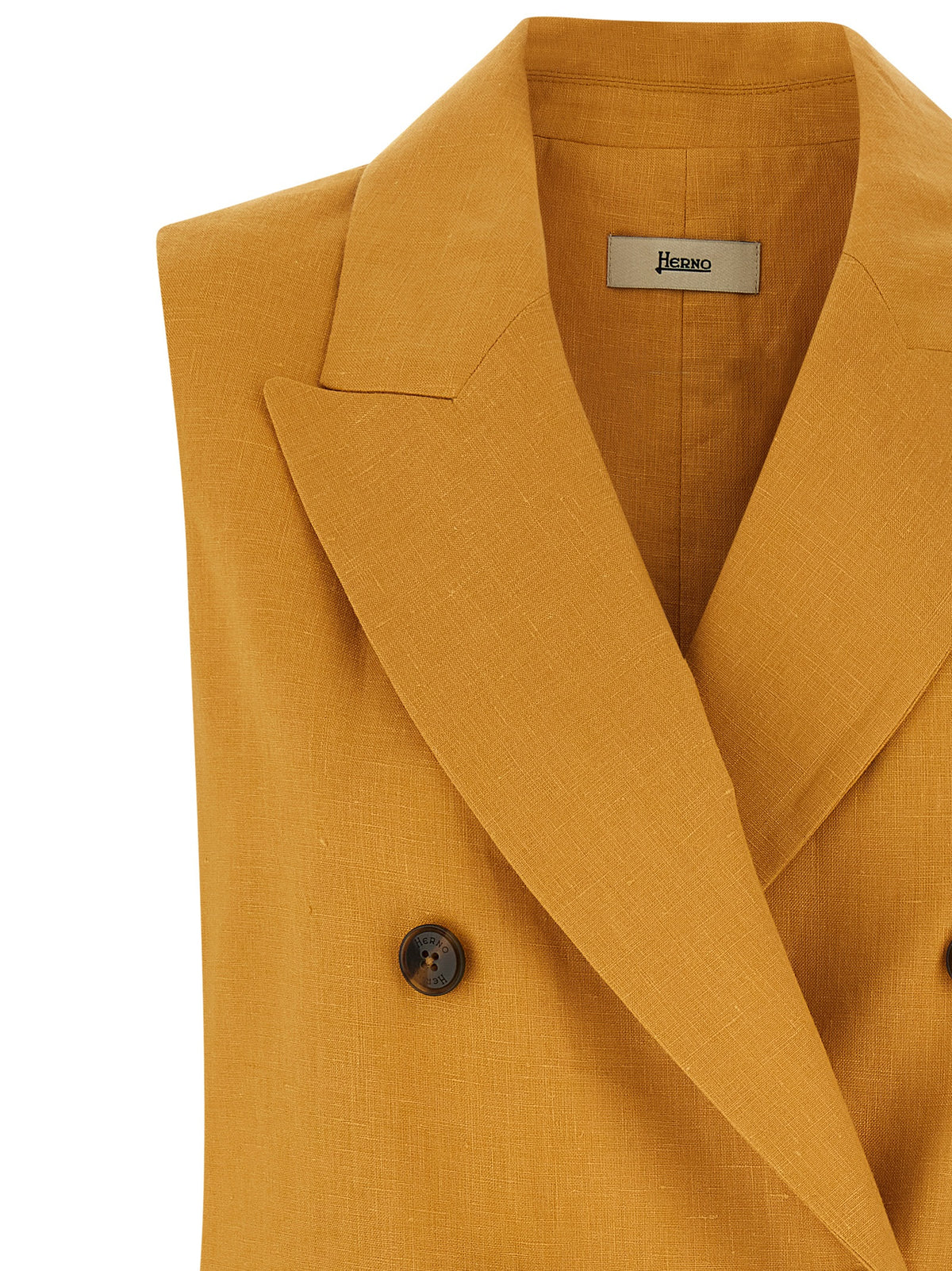 Veste sans manches bicolore en lin Herno