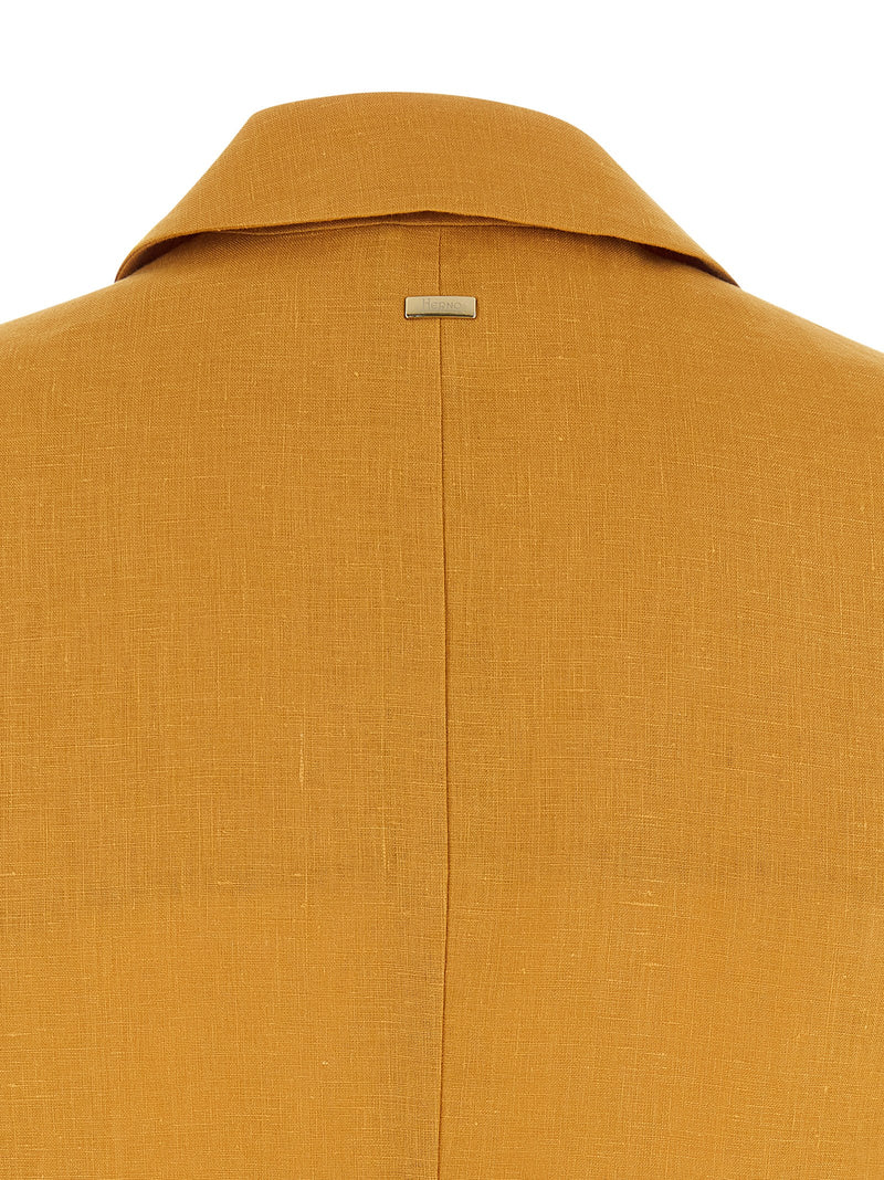 Veste sans manches bicolore en lin Herno