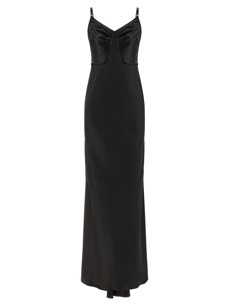 Elisabetta Franchi Black Polyester Long Dress