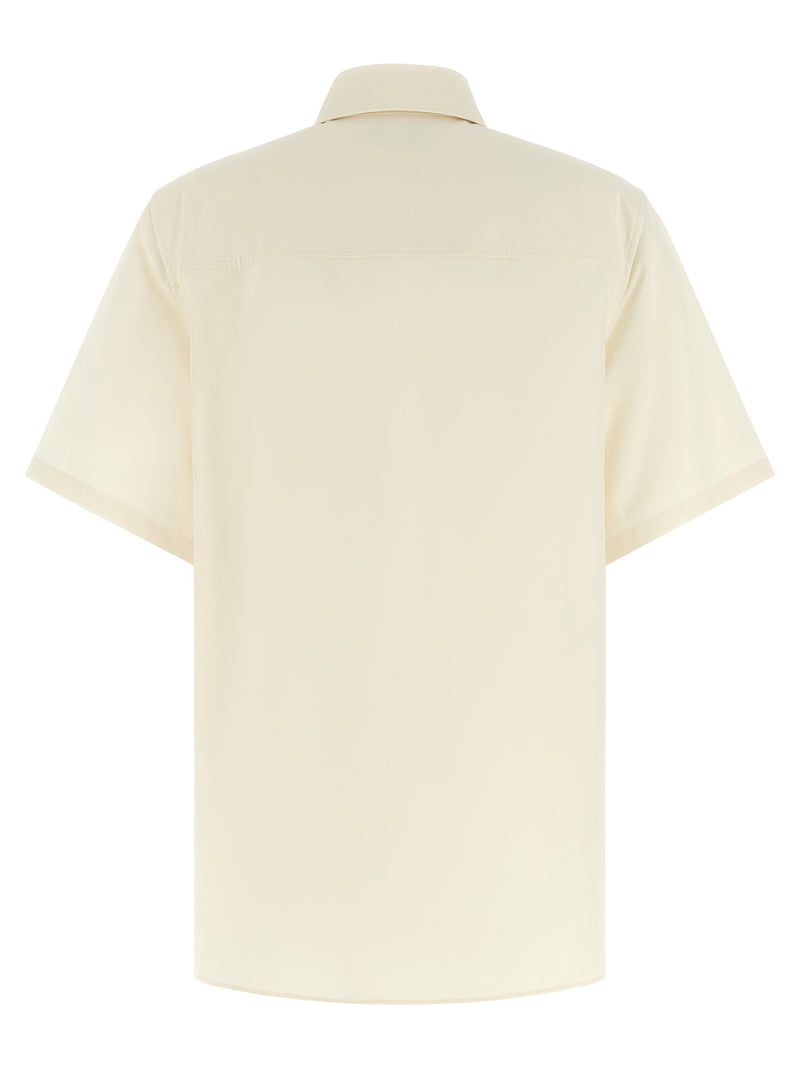 Ferragamo Beige Cotton Blouse with Gancini Embroidery