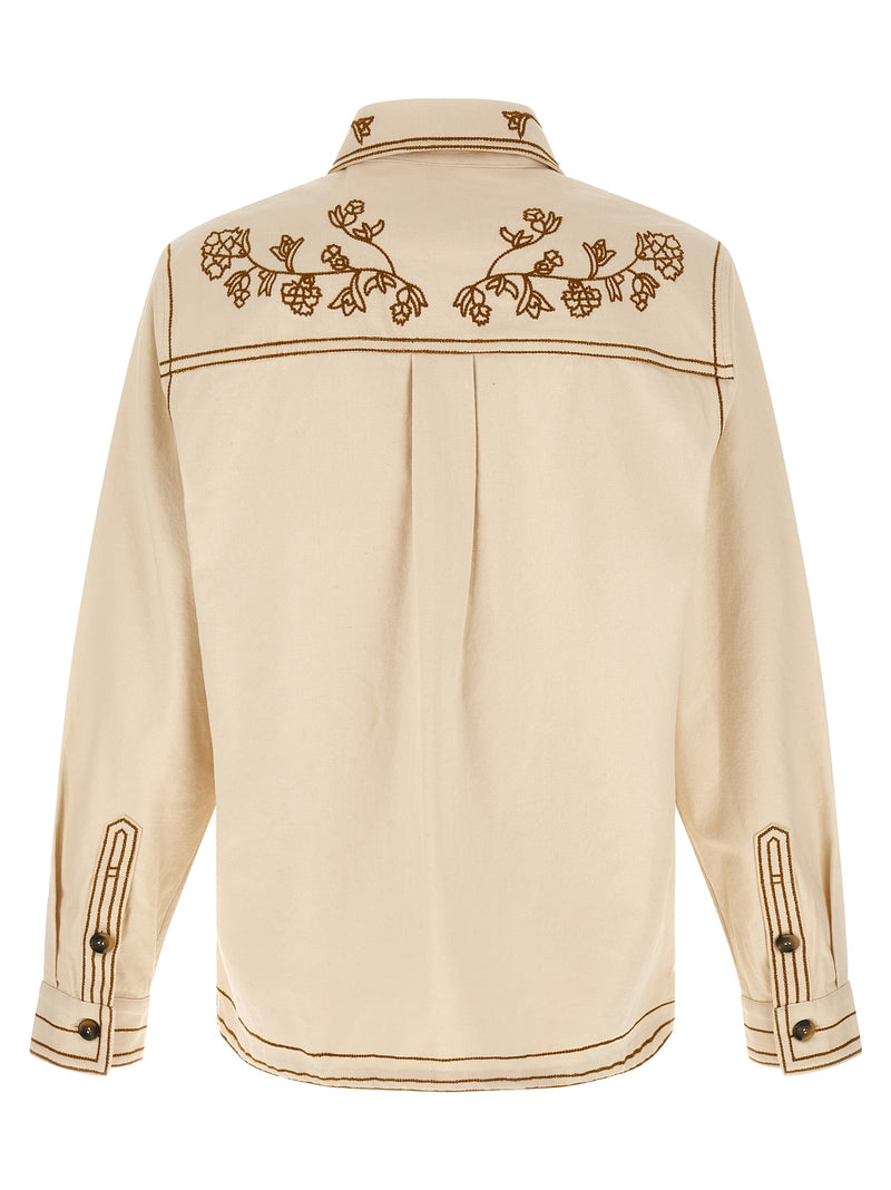 Isabel Marant Rudy Beige Denim Overshirt for Men