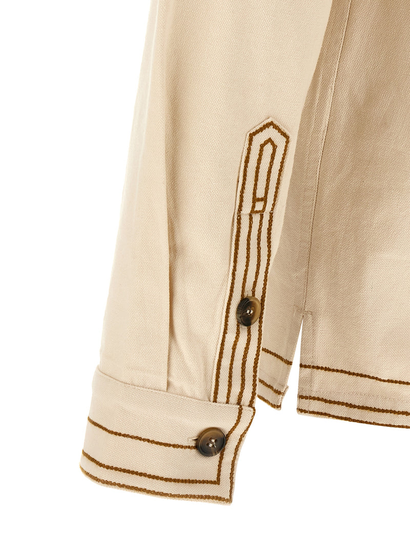 Isabel Marant Rudy Beige Denim Overshirt for Men