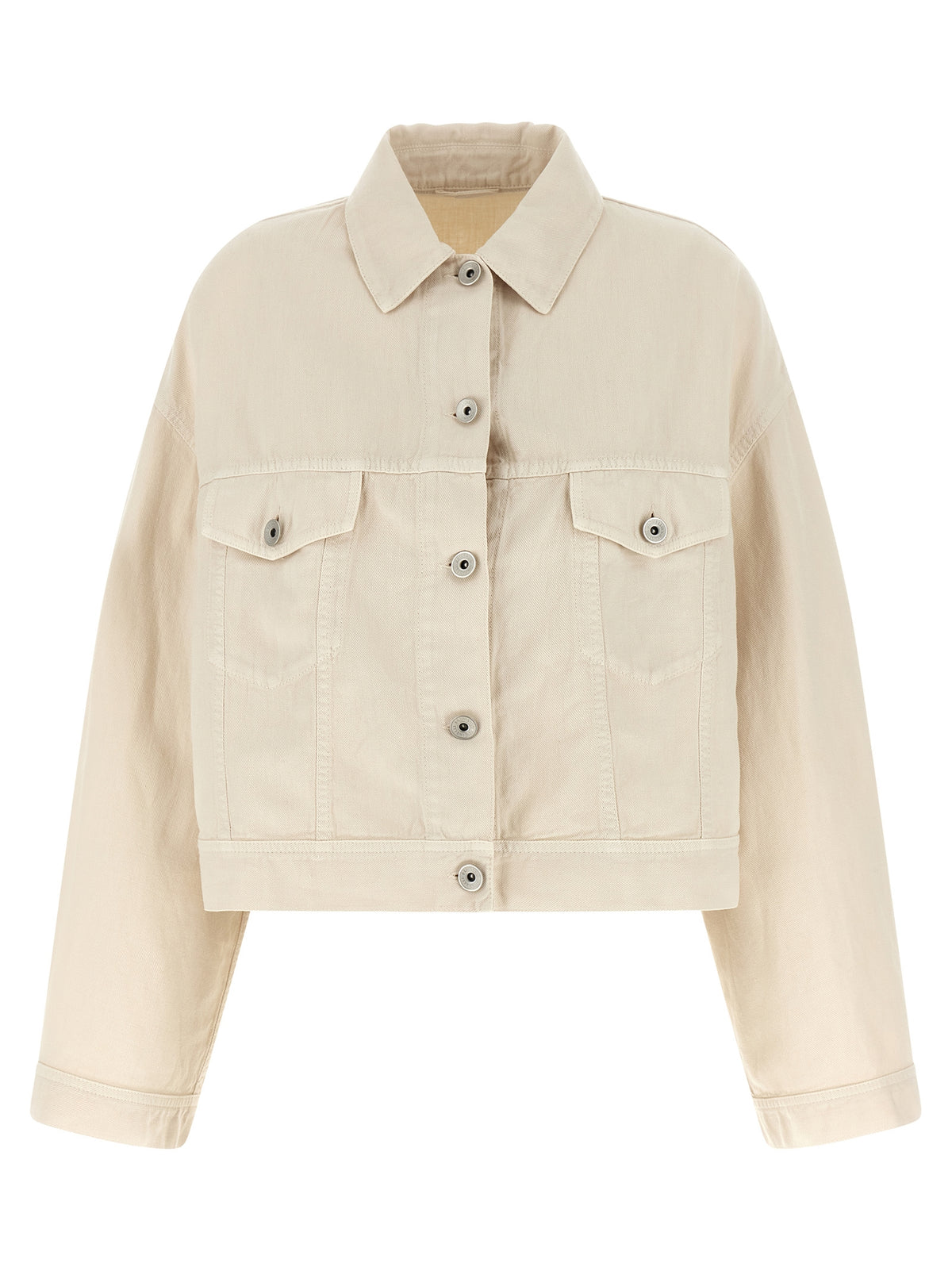 Brunello Cucinelli Beige Cotton Denim Jacket