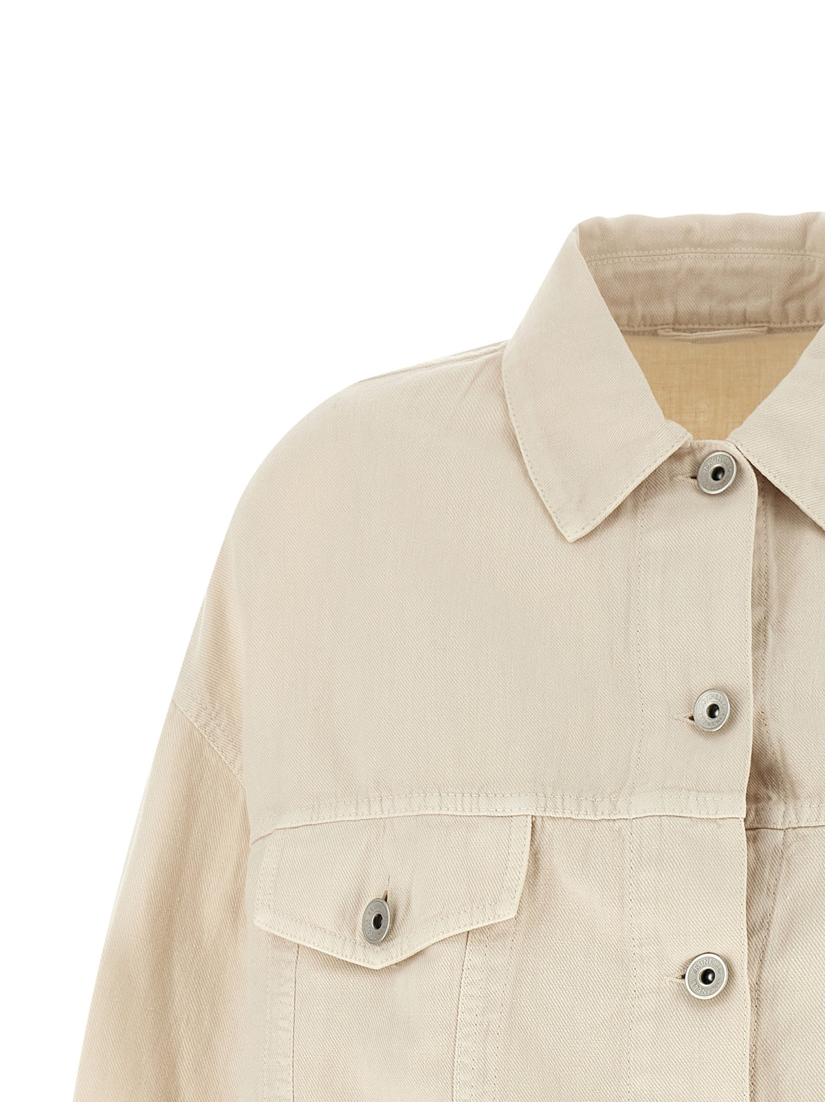 Brunello Cucinelli Beige Cotton Denim Jacket