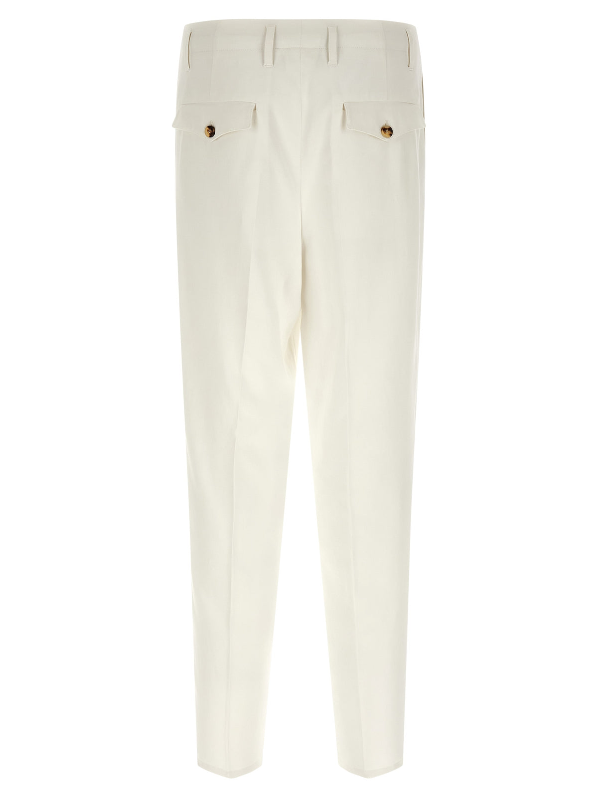 Brunello Cucinelli White Cotton Casual Pants