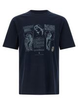 T-shirt bleu en coton Brunello Cucinelli