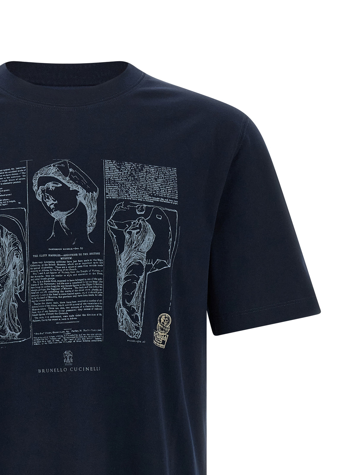 T-shirt bleu en coton Brunello Cucinelli