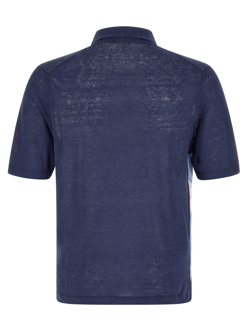 Ballantyne Blue Linen Polo Shirt - Luxurious Comfort and Style