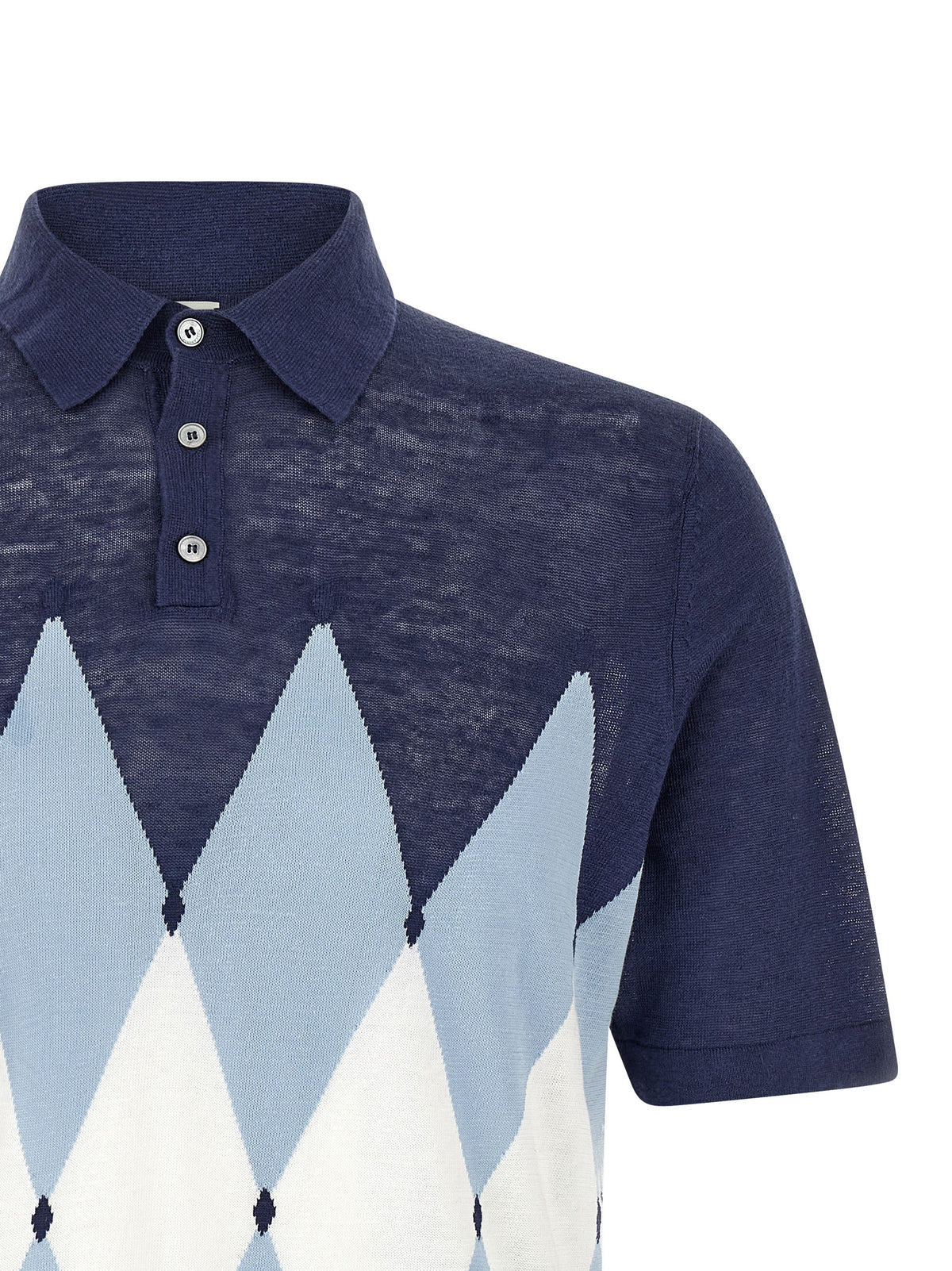 Ballantyne Blue Linen Polo Shirt - Elegant & Stylish