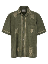 Isabel Marant Zekim Bicolor Cotton Blouse in Green