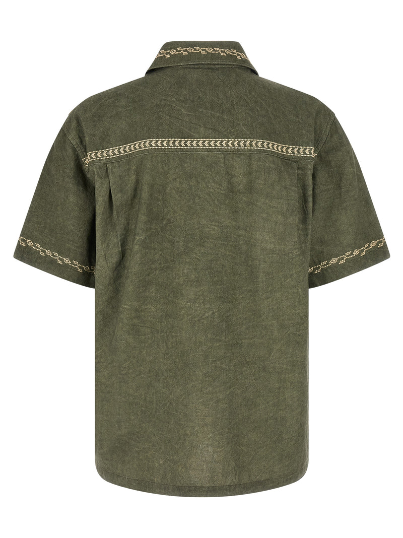 Isabel Marant Zekim Bicolor Cotton Blouse - Green