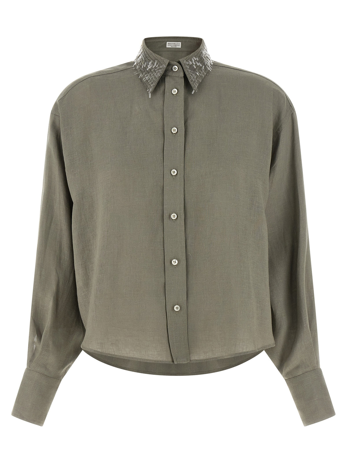 Brunello Cucinelli Bicolor Linen Blouse - Elegant Luxury
