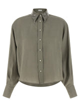 Brunello Cucinelli Bicolor Linen Blouse - Elegant Luxury
