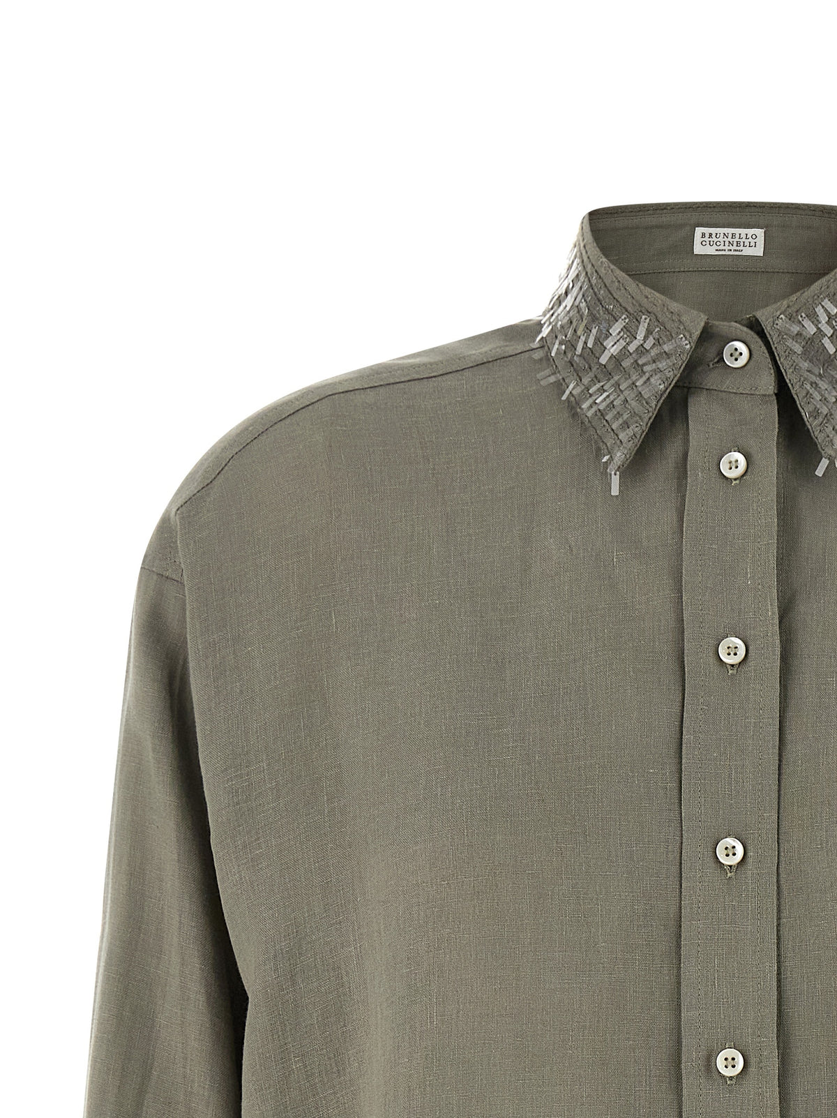 Brunello Cucinelli Bicolor Linen Blouse - Elegant Luxury