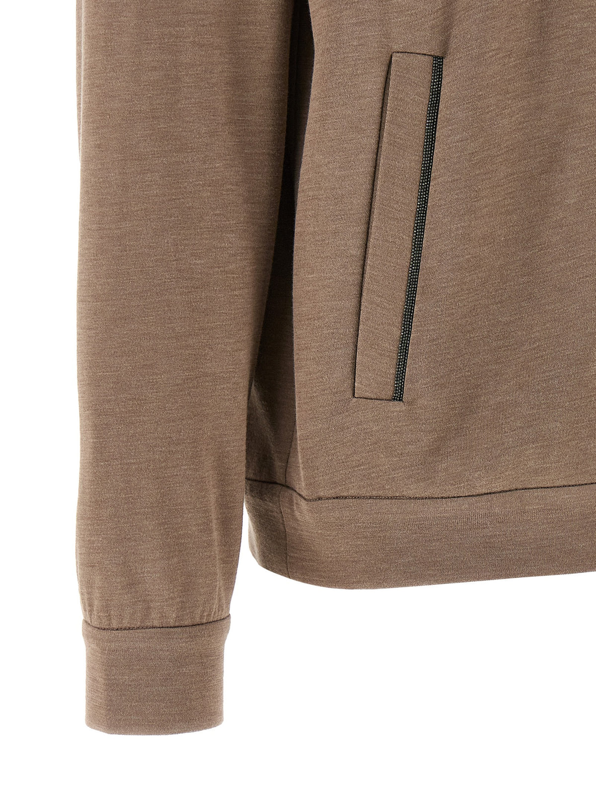 Brunello Cucinelli Sweat à capuche marron en coton