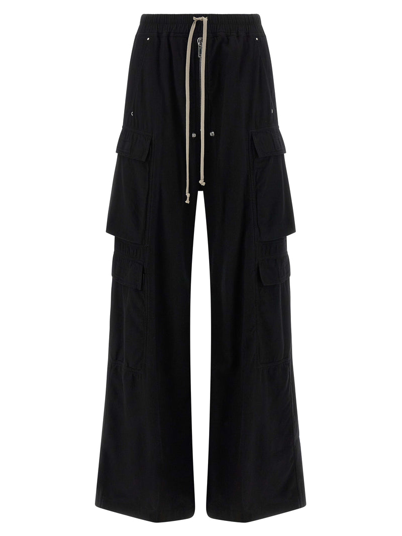 DRKSHDW Black Cotton Cargo Pants - Double Cargo Jumbo Belas