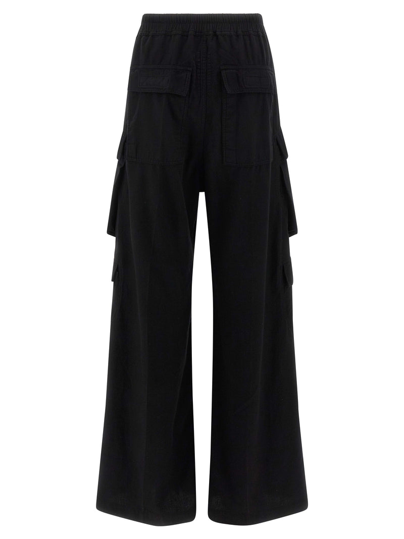 DRKSHDW Black Cotton Cargo Pants - Double Cargo Jumbo Belas