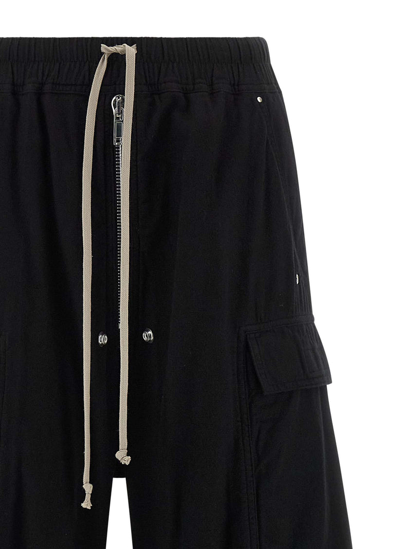 DRKSHDW Black Cotton Cargo Pants - Double Cargo Jumbo Belas