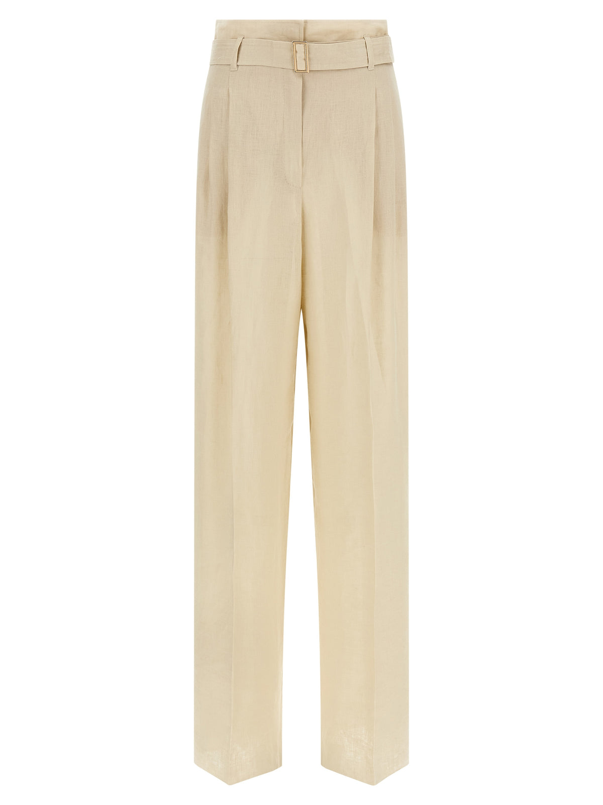 Pantalon décontracté en lin beige Max Mara