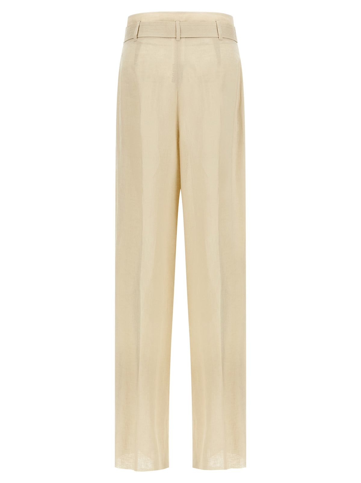 Pantalon décontracté en lin beige Max Mara