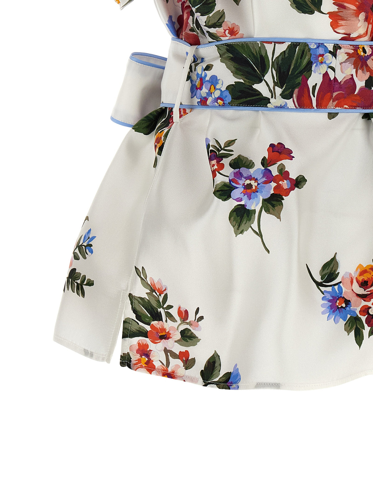 Dolce & Gabbana Mazzo di Fiori White Silk Blouse
