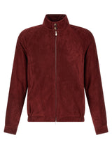Blouson en cuir d'agneau multicolore Brunello Cucinelli