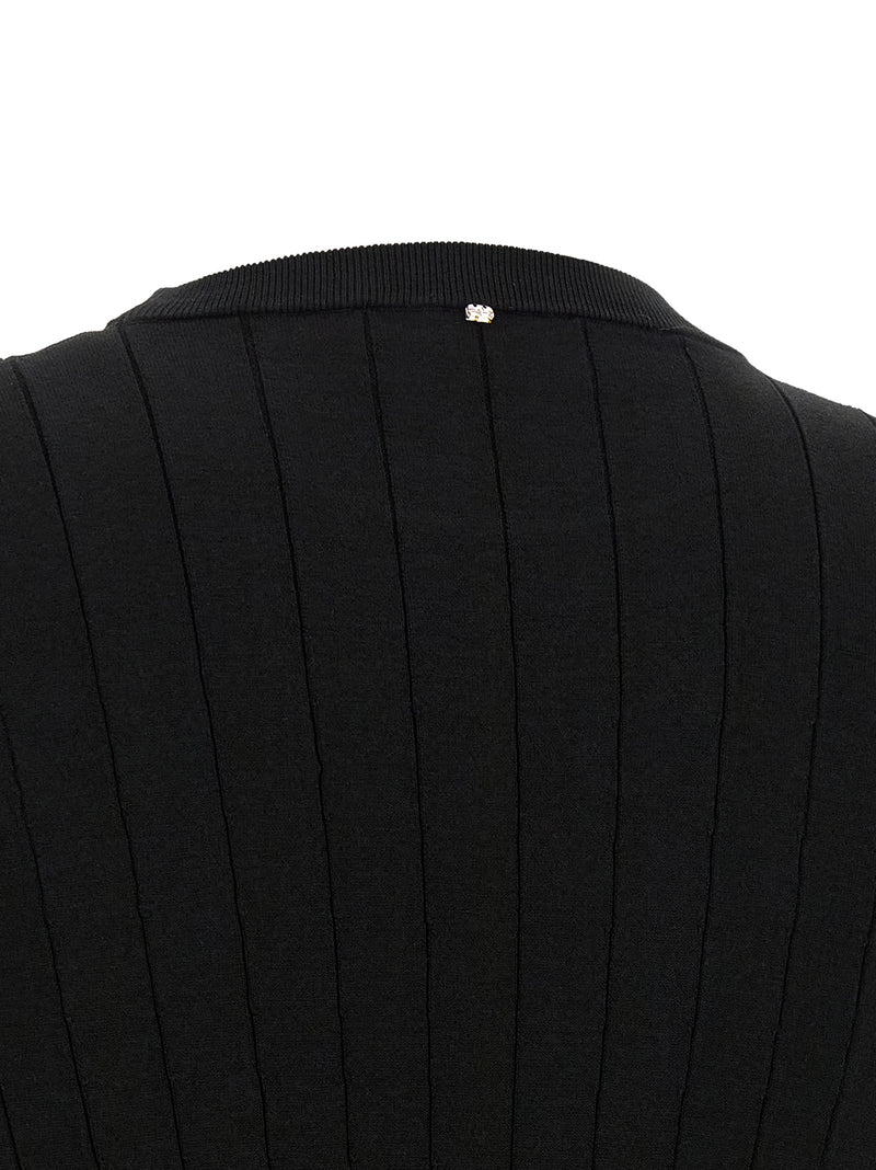 Robe Courte en Viscose Noire Sportmax