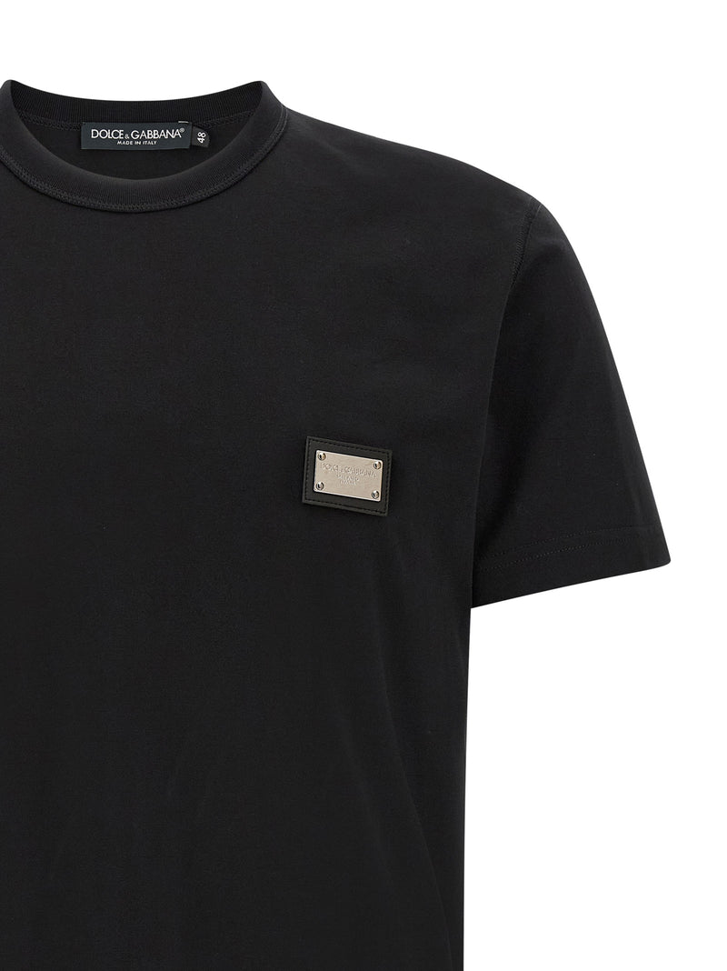 Dolce & Gabbana Black Cotton T-Shirt for Men
