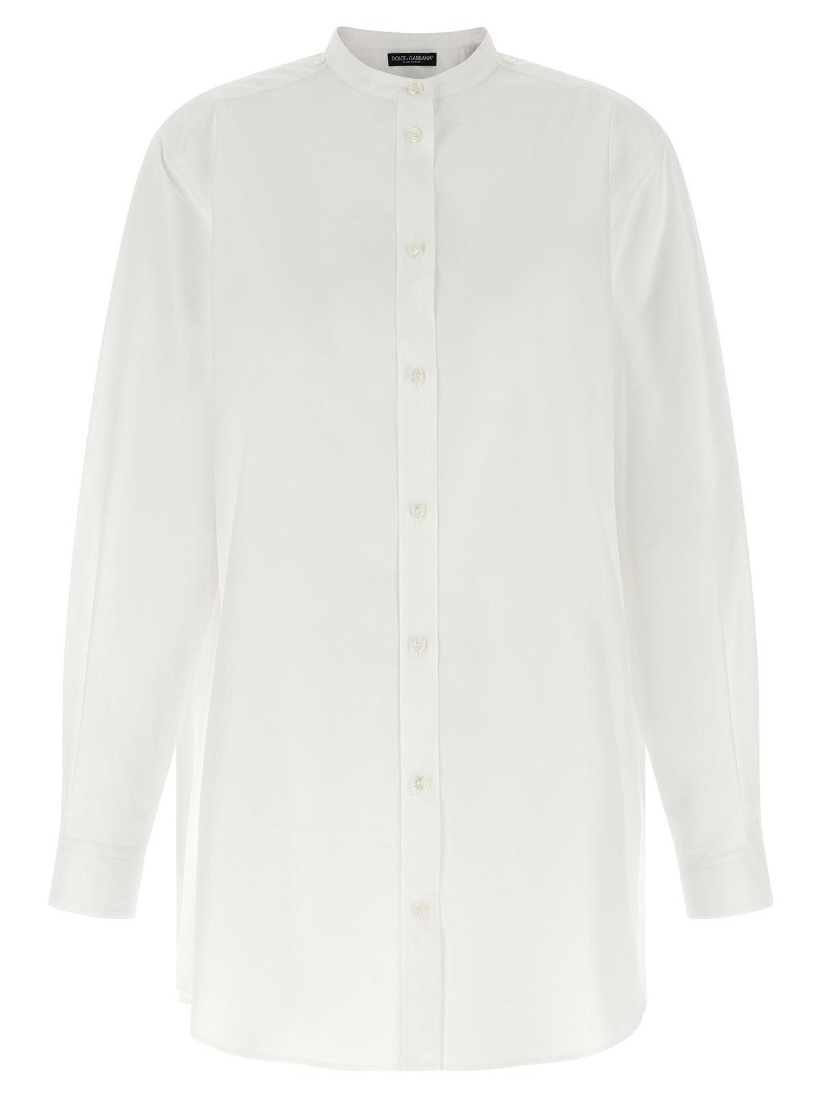 Dolce & Gabbana White Cotton Blouse with Silk Scarf