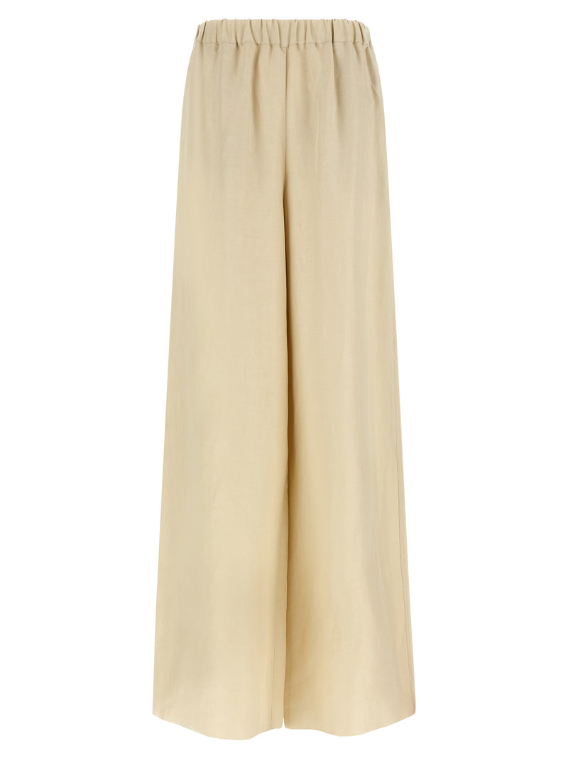Pantalon décontracté en lin beige Max Mara