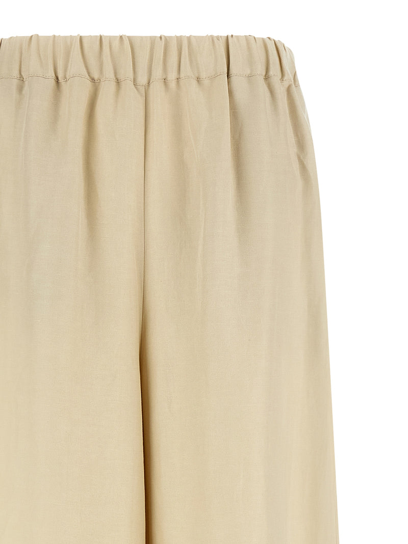 Pantalon décontracté en lin beige Max Mara