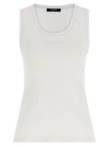 Balmain White Cotton Tank Tops