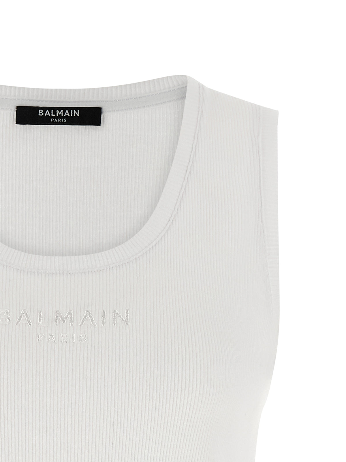 Balmain White Cotton Tank Tops