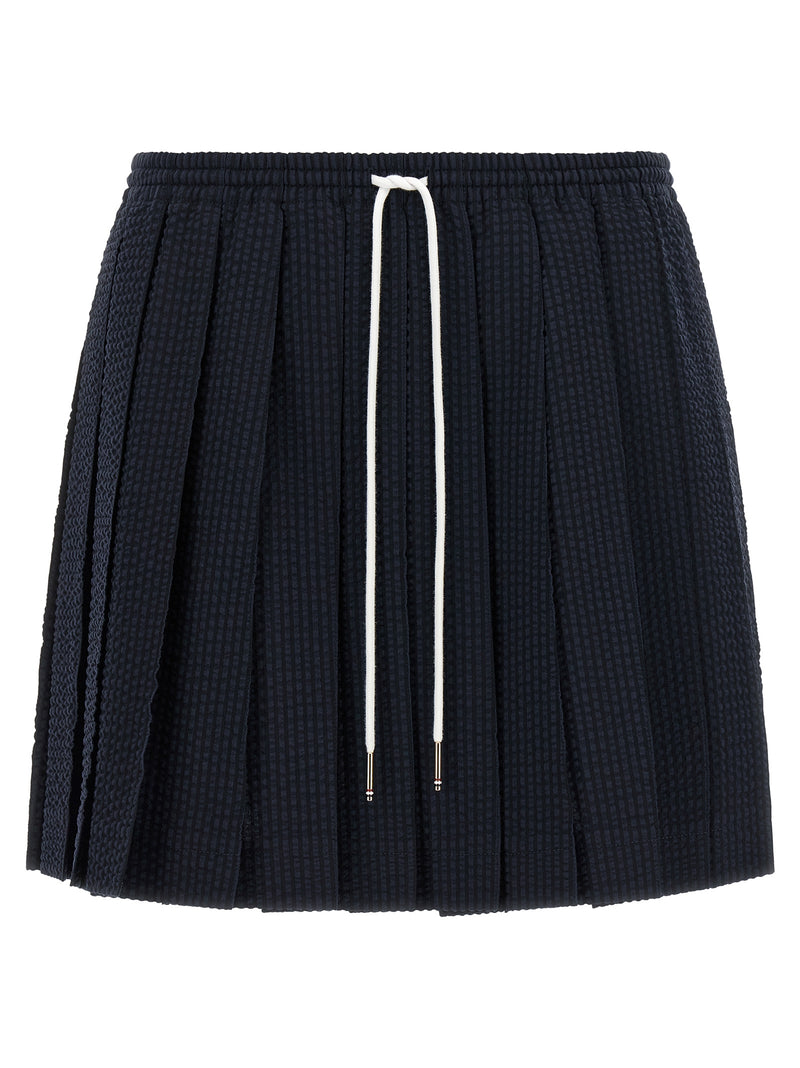 Thom Browne Blue Wool Long Skirt