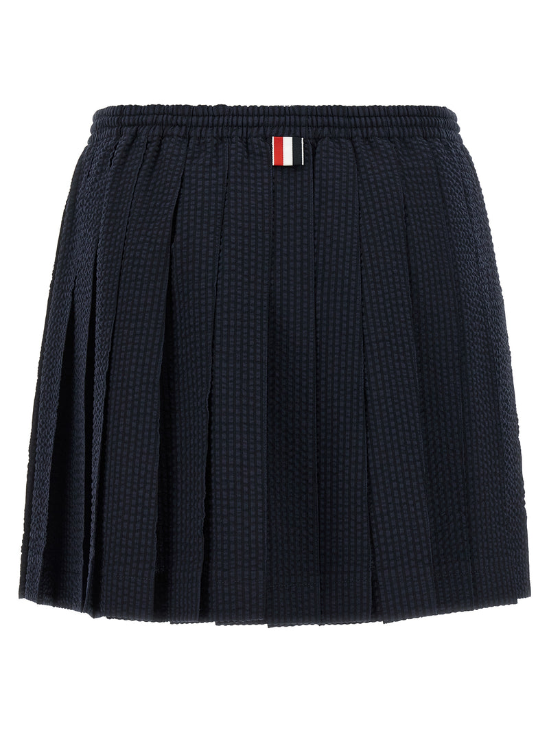 Thom Browne Blue Wool Long Skirt