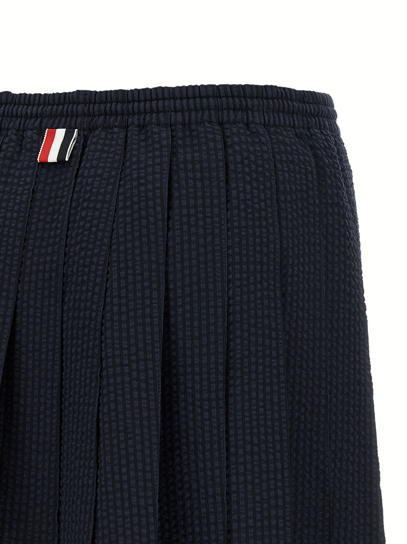 Thom Browne Blue Wool Long Skirt