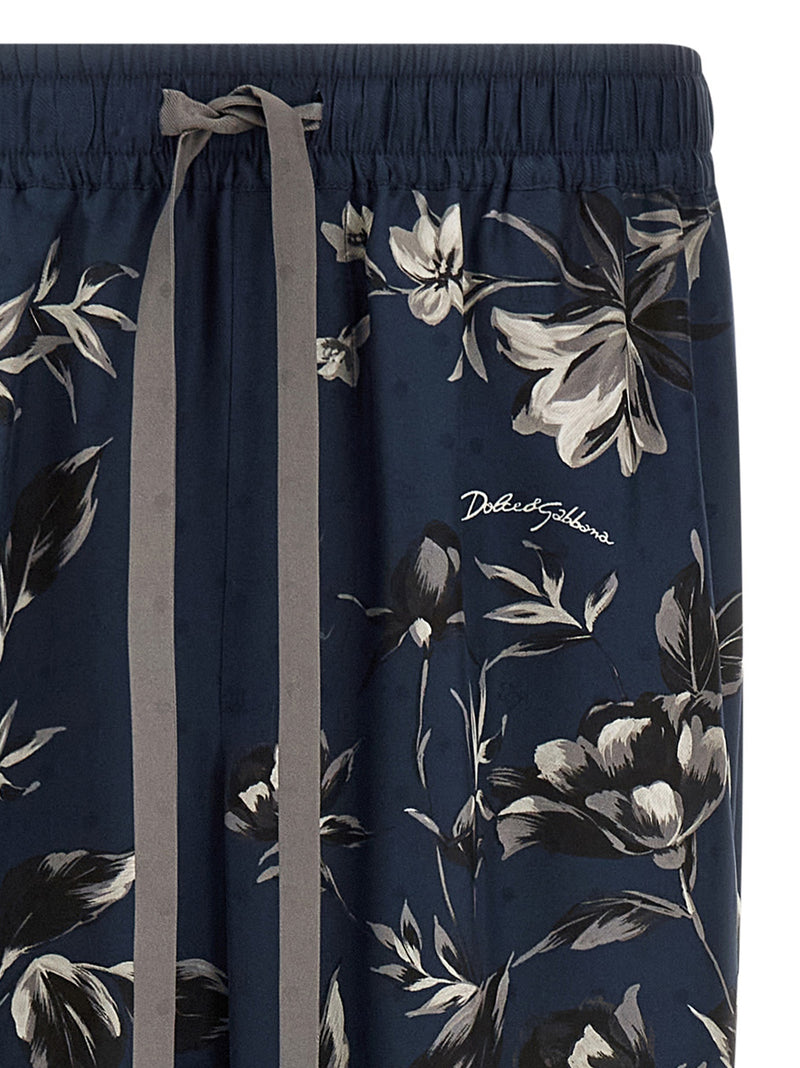 Dolce & Gabbana Vanity Blue Silk Casual Pants for Men