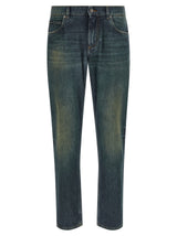 Dolce & Gabbana Blue Cotton Straight-Leg Jeans