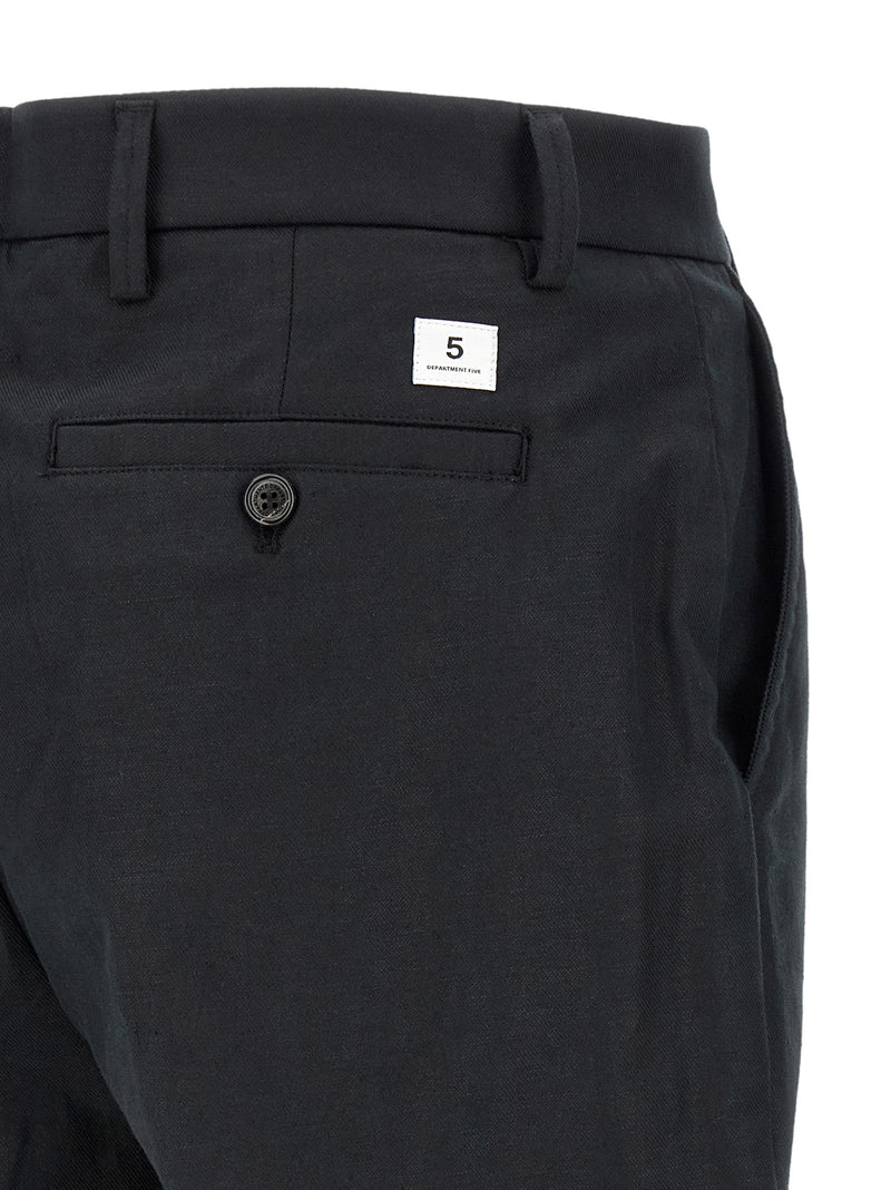 Department 5 Black Cotton Casual Pants