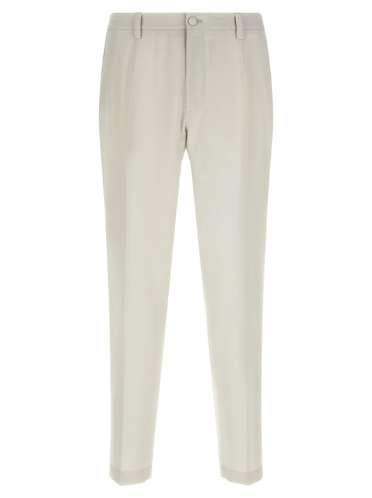 Dolce & Gabbana Beige Virgin Wool Dress Pants for Men